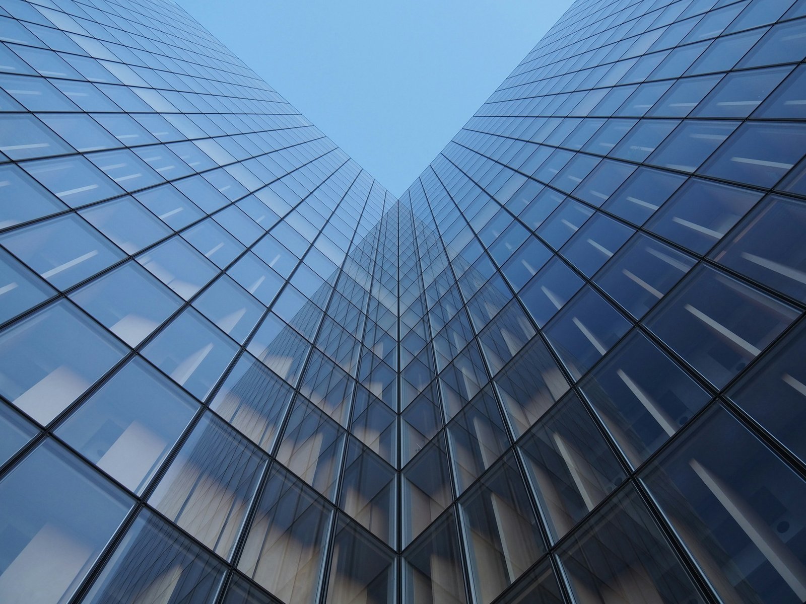 Glass facade of a commercial tower
